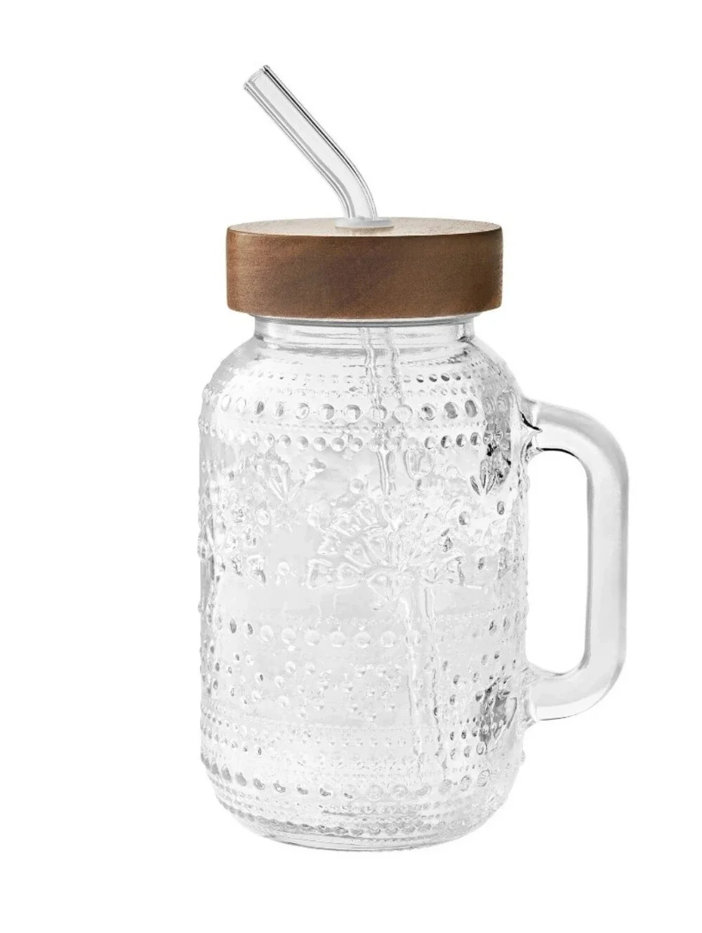 New Pioneer Woman Channing 32oz Tumbler with Wood Lid and Straw